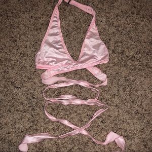 Pink wrap around top from iheartraves